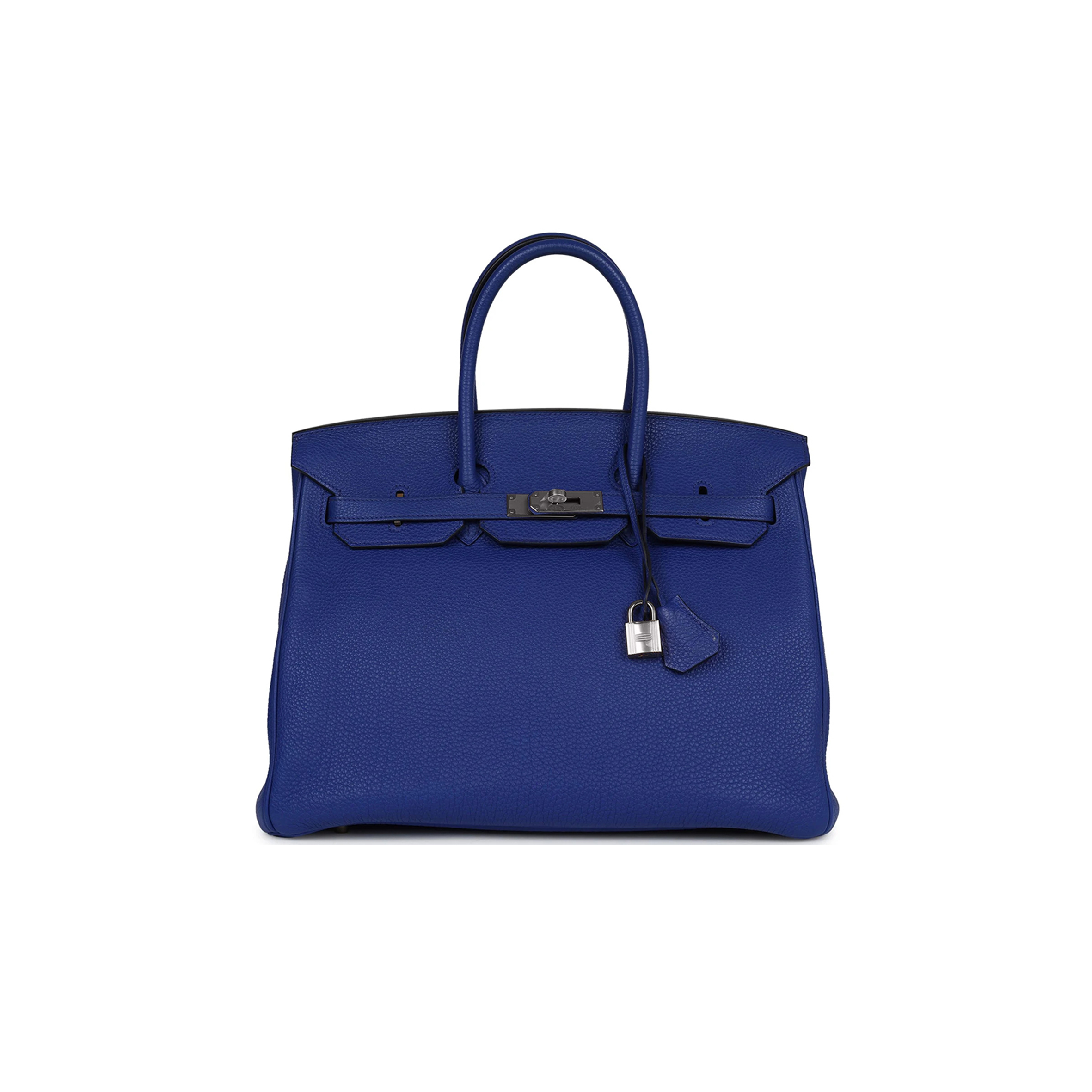 HERMÈS BIRKIN 35 BLEU ELECTRIC TOGO SILVER BUCKLE HARDWARE (35*25*18cm)
